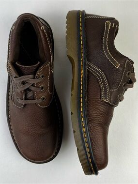 Dr Martens Men Air Wair Cushion Dark Brown Leather Low Cut Shoes Size 9